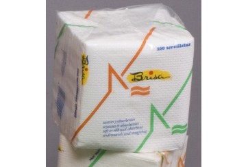 Caja de 48 Paquetes de 100 servilletas 1c 30x30 blancas Brisa®