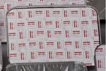 Paquete de 100 Tapas para bandejas aluminio 395 c.c. VR-2 alta